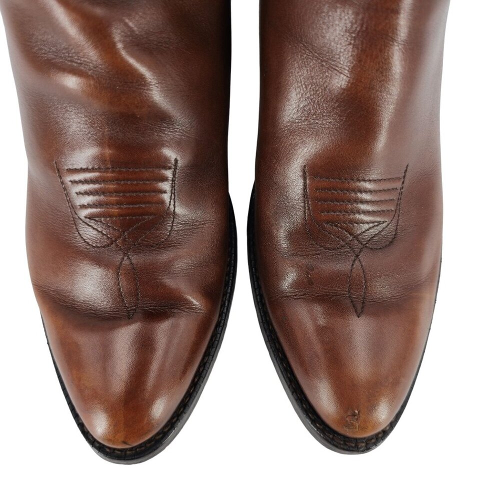 Vintage Paul Bond Tall Custom Womens Size 6B Brown Leather Cowboy Western Boots - Picture 6 of 15